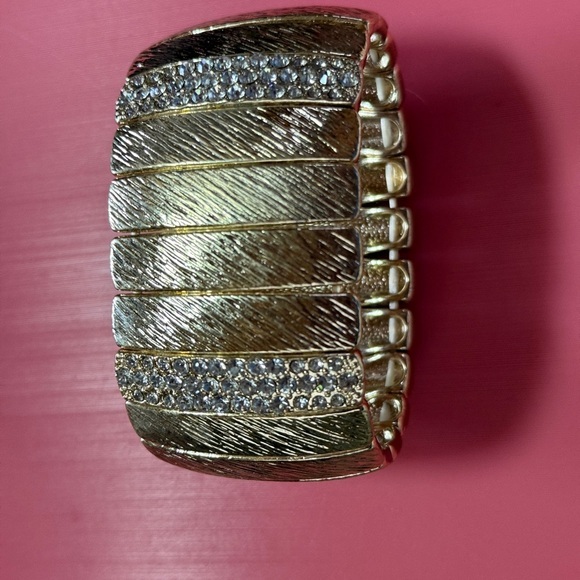Gold and Silver with CZ Diamond Women's Bracelet - Picture 1 of 7